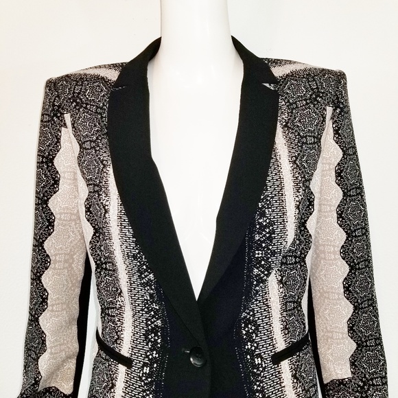 BCBGMaxAzria Brayden Slim-Fit Lace Print Blazer S - Picture 5 of 7